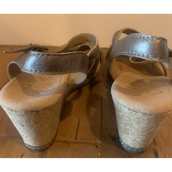 Clarks Womens Wedge Sandal Crisscross Open Toe Ankle Strap Leather Size 7M - Picture 6 of 8